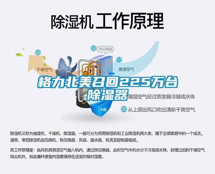 格力北美召回225萬(wàn)臺(tái)除濕器