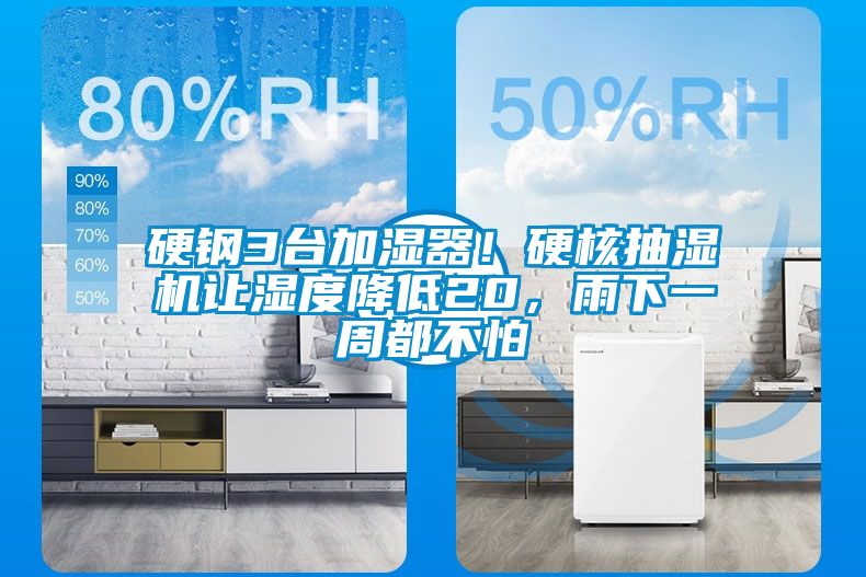 硬鋼3臺(tái)加濕器！硬核抽濕機(jī)讓濕度降低20，雨下一周都不怕