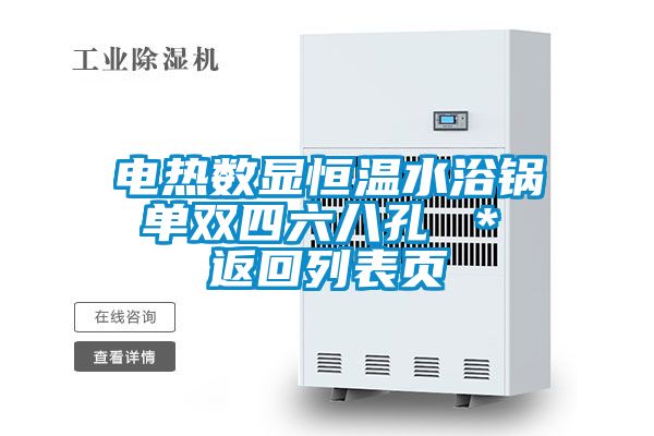 電熱數(shù)顯恒溫水浴鍋 單雙四六八孔 ＊ 返回列表頁