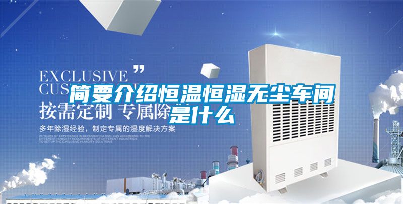 簡(jiǎn)要介紹恒溫恒濕無(wú)塵車間是什么